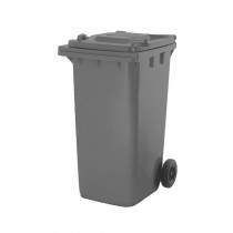 Contentor 240L Polietileno 2 Rodas Cinza c/ Tampa Cinza