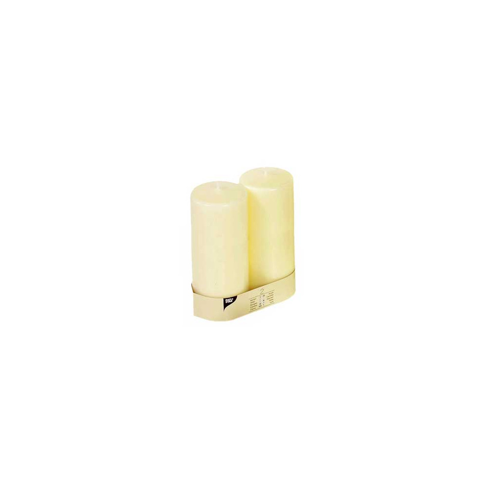 Velas Decorativas  Ø 80mm Altura 22cm Marfim-2un