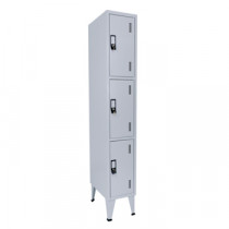 Cacifos Metálicos Simples 3 Cacifos 300x500x1900mm Cinza