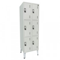 Cacifos Metálicos Duplo 6 Cacifos 600x500x1900mm Cinza