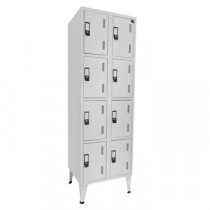 Cacifos Metálicos Duplo 8 Cacifos 600x500x1900mm Cinza