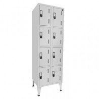 Cacifos Metálicos Duplo 8 Cacifos 600x500x1900mm Cinza