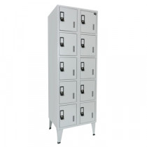 Cacifos Metálicos Duplo 10 Cacifos 600x500x1900mm Cinza