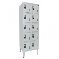 Cacifos Metálicos Duplo 10 Cacifos 600x500x1900mm Cinza
