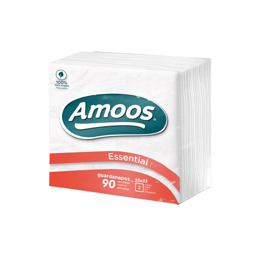 Guardanapos 33x33 2Fls Branco Amoos 90un